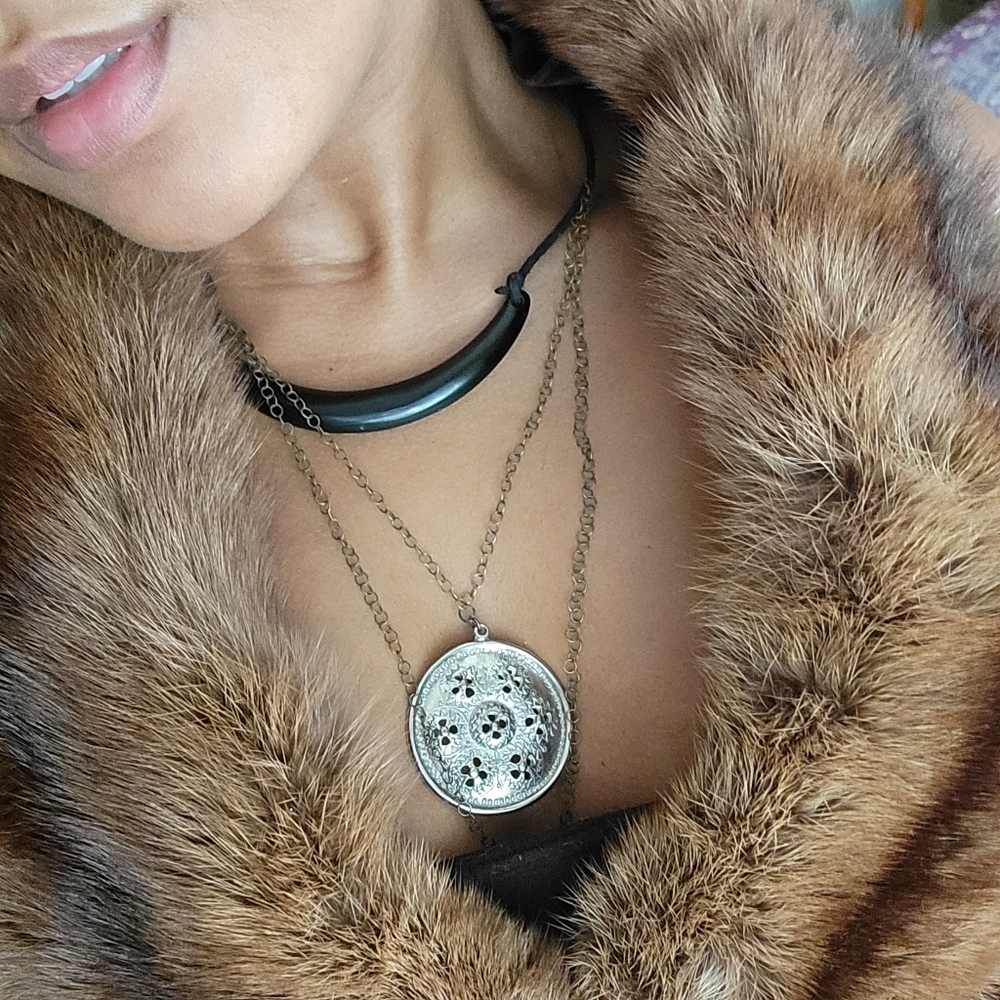 Silver & Quill Handmade Silver Sandollar Vintage and Contemporary Vegan Leather